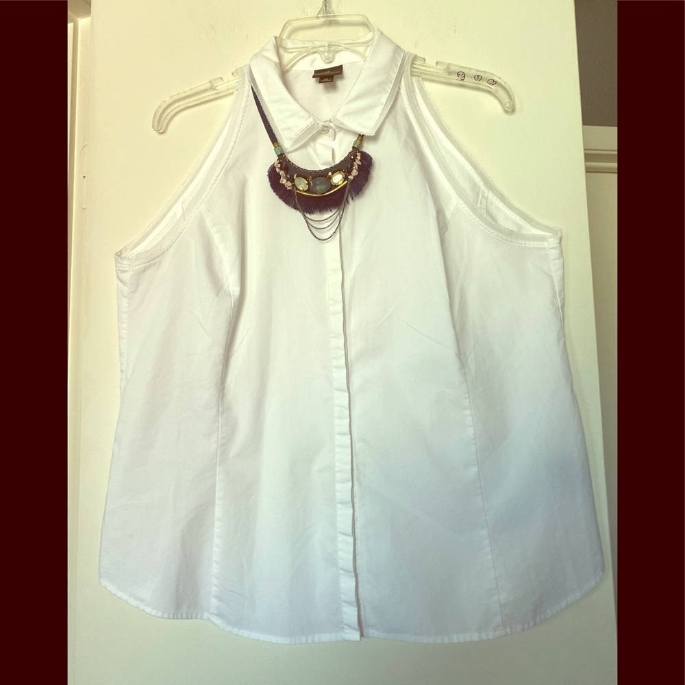White button down halter shirt